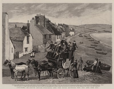 Koetsen in Zuid-Devon, Torcross en de weg tussen de zee en de Lea door Percy Macquoid